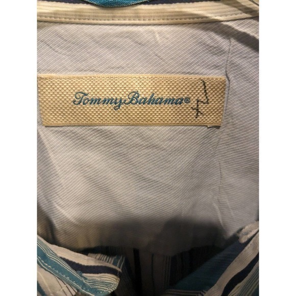 TOMMY BAHAMA Men's Button‎ Down Shirt Large LONG Sleeve Hawaiian Cotton/Silk - Picture 5 of 5